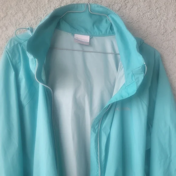 Columbia Women Light Blue Raincoat Windbreaker - Picture 8 of 11